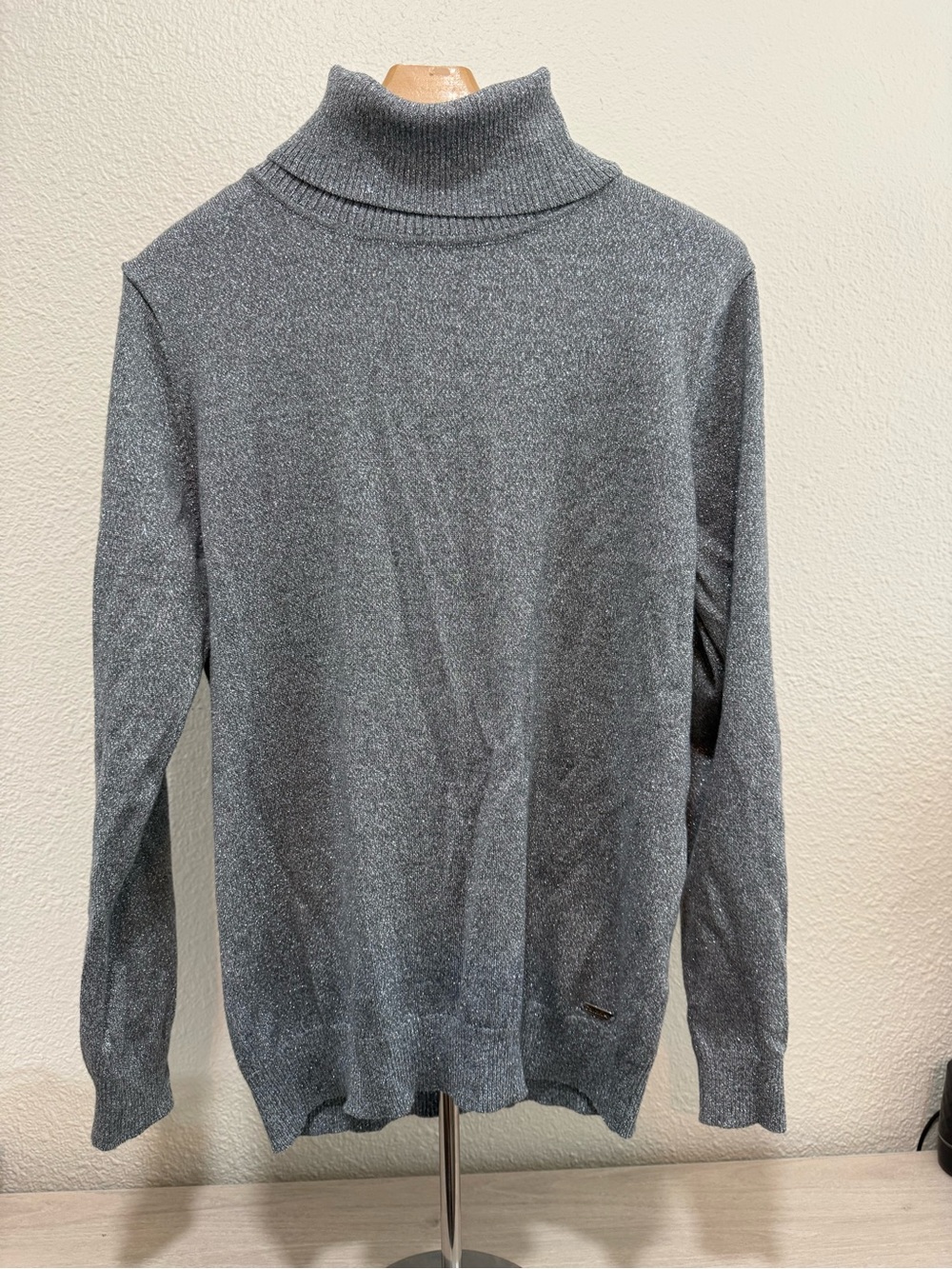Womens Gray Turtleneck Sweater - Classic Winter Knit